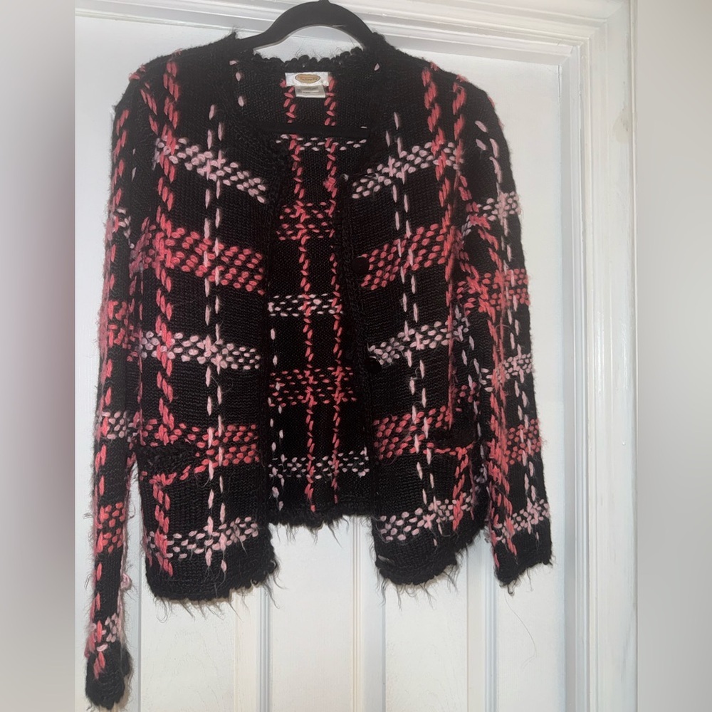 π€ Vintage Talbots Plaid Knit Cardigan Sweater - Picture 3 of 8